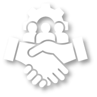 Customer relationship management handshake icon