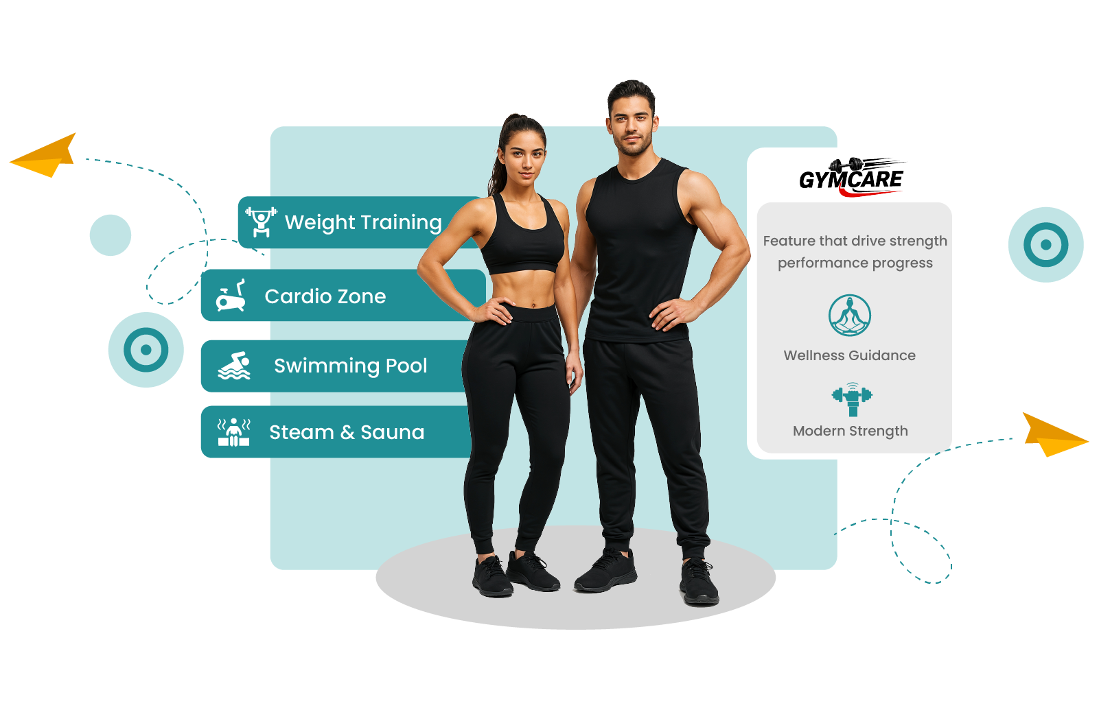 Modern gym with workout equipment